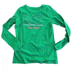 Vineyard Vines Green Holiday Christmas lights long sleeve men’s shirt size XS